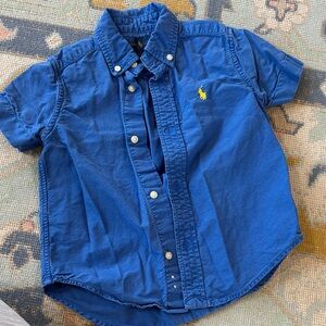 Ralph Lauren Boys Royal Blue Short-Sleeve Button-Down Shirt